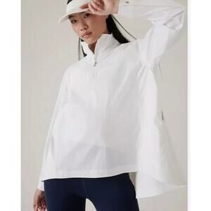 Athleta Women's XS Advantage Poplin White Pullover Jacket Athletic Exercise